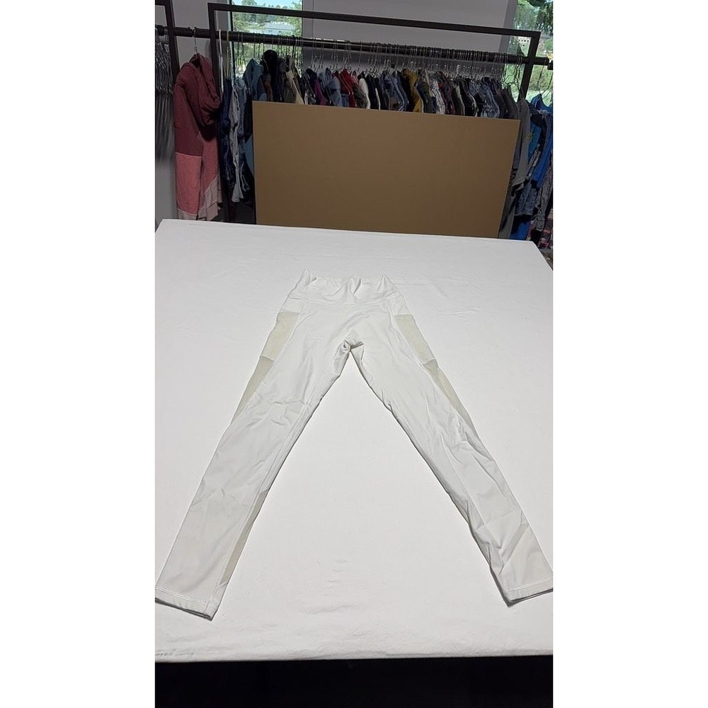 OFFLINE by Aerie White High-Waisted Mesh Panel Leggings Womens Size Medium